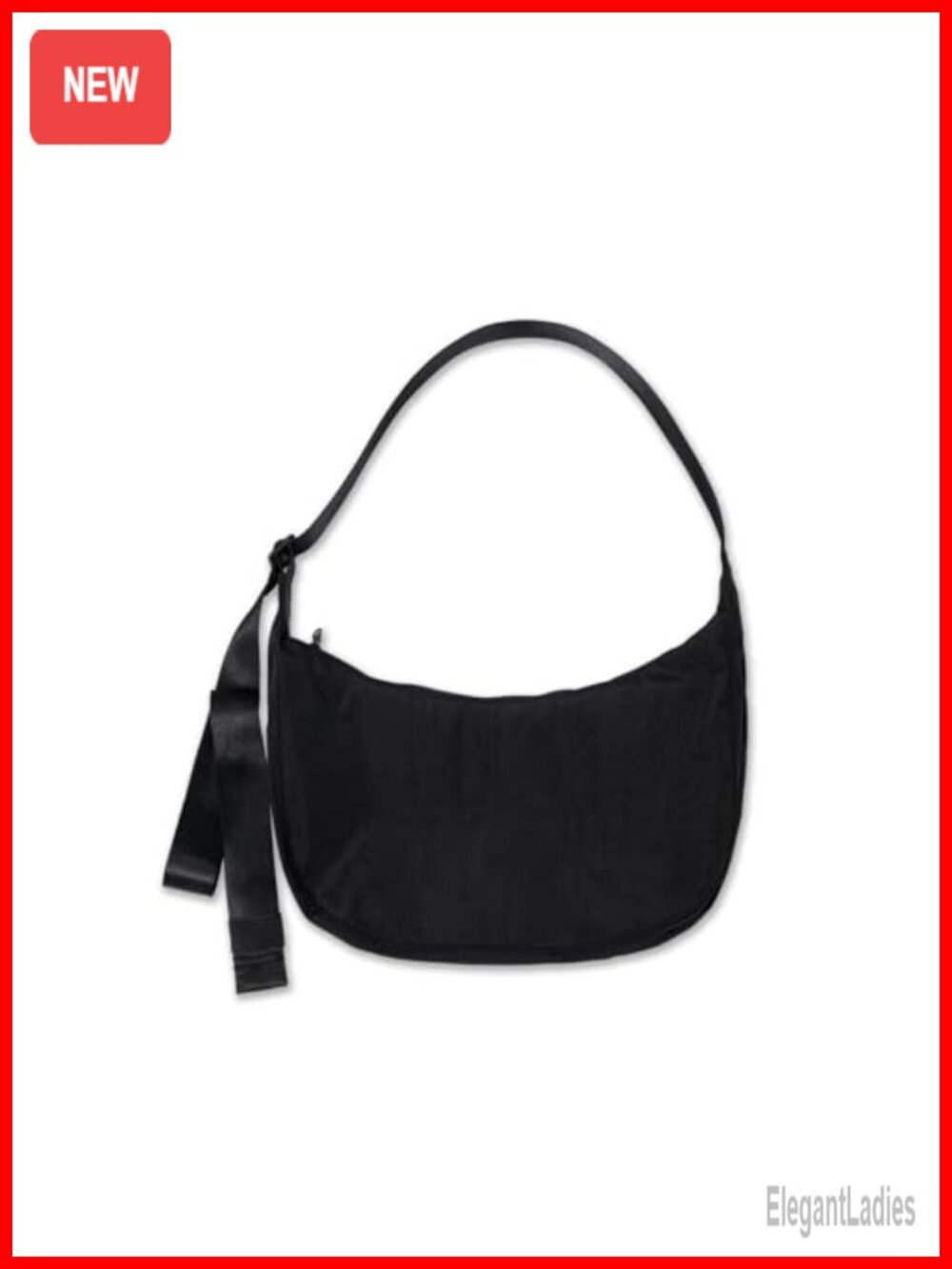 Nylon Crossbody Crescent Bag Slouchy Shoulder Bag Adjustable Strap Waterproof